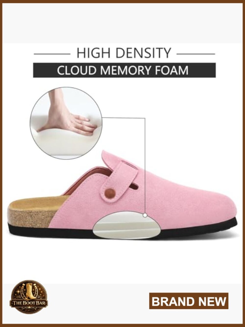 Memory Foam Orthopedic Clogs - Arch Support Cork Footbed - Closed Toe - - Picture 6 of 7